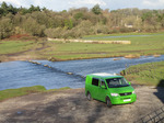 SX11161 Green Mean Camping Machine VW T5 campervan at Ogmore Castle.jpg